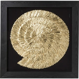 Kare Design Deko Rahmen Golden Snail Gold, modern, Wanddeko, 3-D Bild, Dekobild, Glasbild, 120x120x5cm