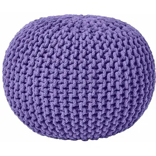 Homescapes Strick-Pouf, Violett, Textil, Uni, Rund, 40x35x40 cm, Wohnzimmer, Hocker, Poufs