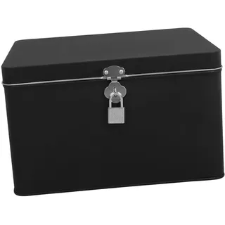Toyvian Große Abriebbeständige Blechbox mit Schloss und Deckel Eckige Metallbox aus Maroktinblech für Zuhause zur Sicheren Aufbewahrung Verschiedenster Gegenstände