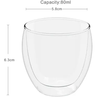 Intirilife 4x doppelwandiges transparentes Espressoglas Kaffeeglas Teeglas Thermoglas Dekoglas