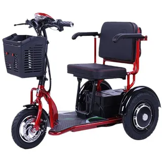 Generisch Elektro Dreirad Für Senioren Elektrisch Elektromobile Faltbar Elektrischer Rollstuhl Rollator Leichter Reisemobilitätsroller Mit Ladegerät Und Korb,1,42.5‘’*20.4‘’*35.4‘’