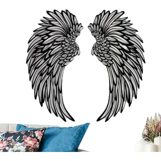 Moxeupon Wanddeko Engelsflügel, Metall Engelsflügel Wanddeko Stilvolles Design Moderne Wandskulptur Ausgehöhlte Engelsflügel Wanddekoration Für Zuhause, Garten, Büros