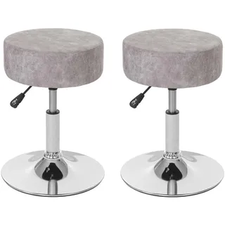 MCW Hocker C22-2 Wildlederimitat 35 x 55 x 35 cm Grau