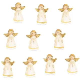 Logbuch-Verlag Dekofigur 10 kleine Engel Figuren gold - Schutzengel Glücksbringer