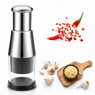 Edelstahl 304 Knoblauchstampfer Knoblauchbrecher Gepresstes Knoblauchhacker Edelstahl Knoblauchpresse Manuelle Zerkleinerer Leicht Zu Reinigender Gemüseschneider Für Knoblauch, Paprika Und Zwiebeln