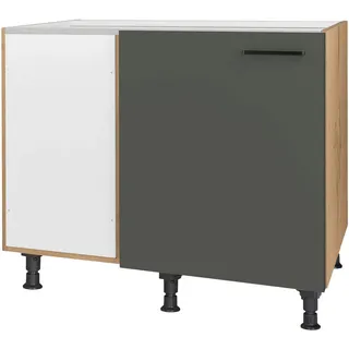Nobilia Eckunterschrank Easytouch, Grün, Eiche, Holzwerkstoff, 1 Fächer, nicht einzeln stellbar, Eckteil, 125x87x65 cm, Blauer Engel, Pefc, Goldenes M, Made in Germany, DGM-Klimapakt, individuell planbar, Küchen, Küchenmöbel, Küchenschränke, Eckschränke Küche