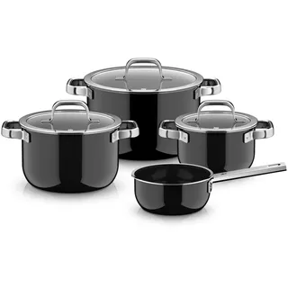 WMF Fusiontec Mineral Pro Topf-Set 4-tlg. Kochtopf + Stielkasserolle + Fleischtopf + Bratentopf
