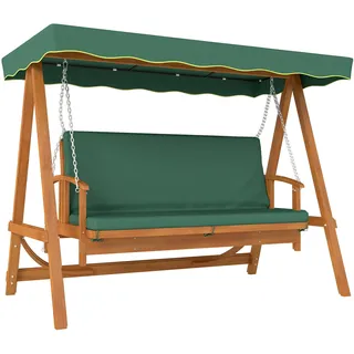Outsunny 2in1 Hollywoodschaukel mit Liegefunktion 236x130x181 cm Dunkelgrün