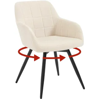 WOLTU Esszimmerstuhl drehbar, ergonomisch und gepolstert, Beige