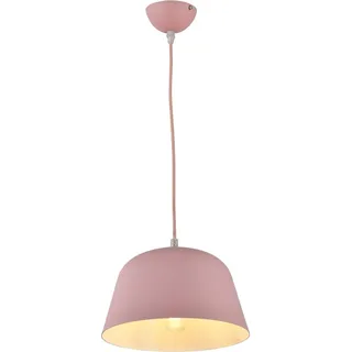 LQWELL® Moderne Hängelampe E27, einfache industrielle Pendelleuchte, Retro-Pendelleuchte für Küche, Wohnzimmer, Schlafzimmer, Esszimmer, Café, Aluminium-Pendelleuchte, Deckenleuchte, Rosa