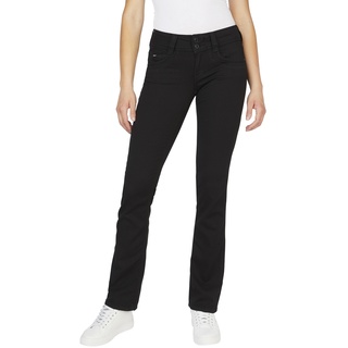 Pepe Jeans Damen Jeans Gen Regular Fit Schwarz Xd9 Normaler Bund Reißverschluss W 24 L 30