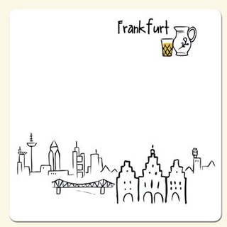 Untersetzer 2er Set Skyline Frankfurt (weiß) - als Geschenk für Frankfurter & Fans der Mainmetropole oder als Frankfurt Souvenir