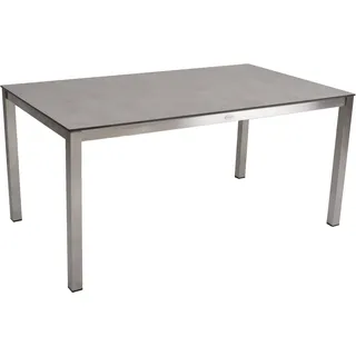 Garden Pleasure Tisch SIENNA 158 x 90 cm, Edelstahl / HPL Betonoptik