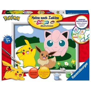 Ravensburger Malen nach Zahlen 20298 - Pokémon Abenteuer - Malen nach Zahlen für Kinder ab 7 Jahren, Pokémon Spielzeug, Pokémon Geschenk