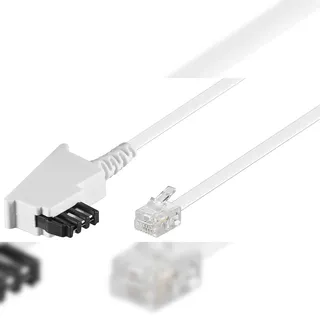 goobay TAE-F-Anschlusskabel (Universal-Pin Out), 6 m - TAE-F-Stecker > RJ11/RJ14-Stecker (6P4C)