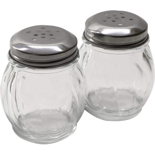RMB 2er Set Salz-Glas-Streuer mit Edelstahl-Deckel