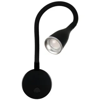 Kalb Material Für Möbel LED Bettleuchte 'Tulipano I' 4.5W Leseleuchte Bettlampe schwarz weiss, Farbe:Schwarz
