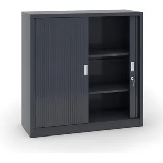 Metallschrank, Rollladenschrank, 1200 x 1200 x 450 mm, dunkelgrau