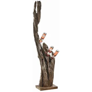 Landscape Flaschenhalter, Natur, Holz, Recyclingholz, Teakholz, massiv, 30x180x30 cm, Küchenzubehör, Flaschenträger