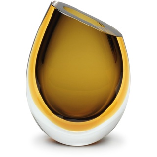 Cá d'Oro Kleine Glasvase Bicolor Braun/Bernstein mundgeblasen Murano-Stil Kunstglas - Modell 96