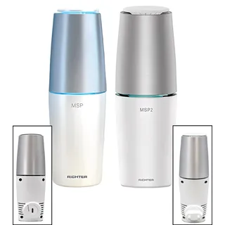 RiCHTER UV-Luftreiniger Luftsterilisator UV-Desinfektion Luftreinigung Geruchsentfernung MSP Weiß/Silber Tragbar mit USB-Anschluss oder Stationär mit Netz-Anschluss - One-Size