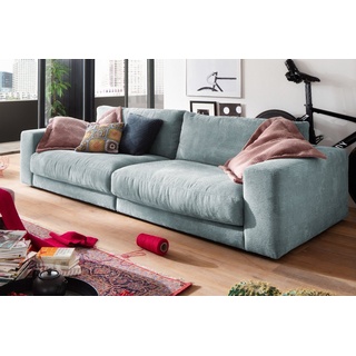 KAWOLA Sofa MADELINE, Cord 2-Sitzer od. 3-Sitzer versch. Farben blau 290 cm x 85 cm x 127 cm