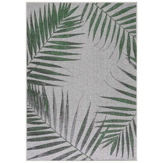 Outdoorteppich, Homtex, 80x250 cm, In Outdoor Teppich Beige, Vintage Design, Flachgewebe, Wetterfest grün 80x250 cm