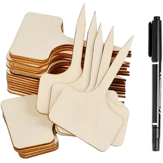 Pflanzenschilder Holz,30 pcs Holz Beschriftungsschilder Gartenschilder Gartenstecker T-Form Pflanzenstecker,für Baumschulen Pflanzenzucht Zierpflanzen Topfkräuter Blumen Gemüse