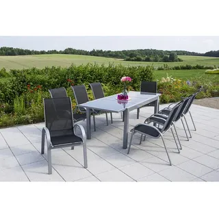 Merxx Amalfi Set 9-tlg. Tisch 220 x 90 cm schwarz