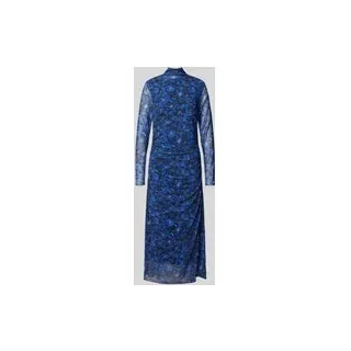 Maxikleid mit Stehkragen, Blau, XS
