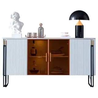 Xlmoebel Sideboard Weißes Holz-Sideboard im modernen Design für stilvolle Wohnräume (Sideboard, Sideboard), Hergestellt in Europa weiß