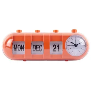 Karlsson Uhr Wecker Retro Tube Calendar Flip Bright Orange