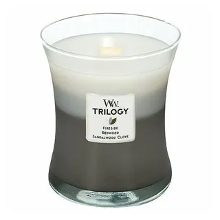 Woodwick Trilogy Warm Woods Duftkerze 275 g grau