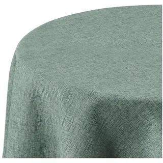 LuxusKollektion Tischdecke Tischdecke wasserabweisend abwaschbar 140 cm Rund Dunkelgrün grün