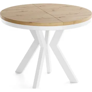 WFL GROUP Runder Esstisch 100 x 77 x 100 cm braun