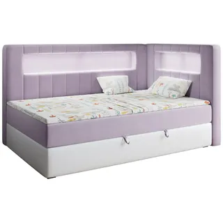 BOXSPRINGBETT JUNIOR GOLD 3 90/200 Violett/Weiß - rechte Seite