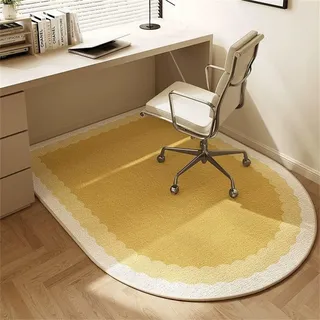 Surwin Bürostuhl Unterlage Teppich, Bodenschutzmatte für Bürostuhl Hartböden Parkett Laminat, Kratzfest rutschfest Bodenmatte Stuhlunterlage Bürostuhlunterlage - Modernes Design (Gelb,60x120cm)