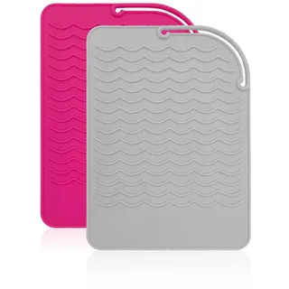 2 Stück Silikon-Topfpads, Silikon-Anti-Rutsch-Pads, Lockenstab-Topfpads, Haarglätter-Topfpads, Anti-Verbrühungs-Tischsets, Multifunktionale Silikonpads