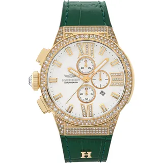 Chronograph HAEMMER GERMANY "CIDNEY, E-034" Armbanduhren grün Damen Quarzuhren Armbanduhr, Quarzuhr, Damenuhr