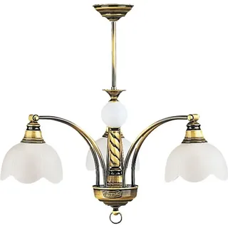 Deckenleuchte in Messing Metall 3-flammig Wohnzimmer Esszimmer Jugendstil wohnlich TOBSYN Deckenlampe - Bunt