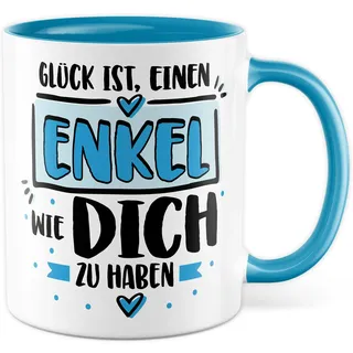 Enkel Tasse mit Spruch Kaffeetasse Großeltern Kakao-Becher Enkelkind Geschenk Geschenkidee Geburtstag Oma Dankeschön Opa Familie Lieblingsenkel Enkelsohn Enkeltochter Enkelin