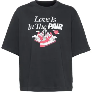 Nike Boxy Valentin T-Shirt Damen in black-white-adobe, Größe M - schwarz