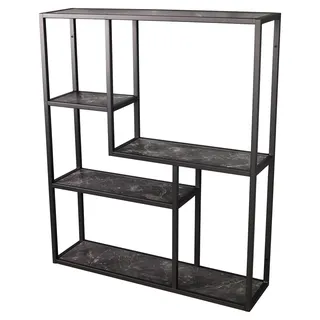 Riess Ambiente Modernes Wandregal Slim LINE 95cm Graphit Marmor-Design Metall hängend