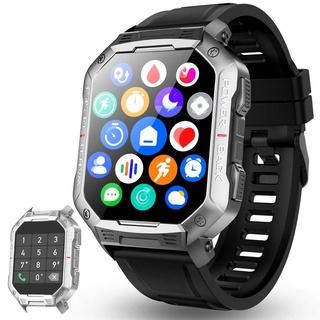 Smartwatch Herren mit Telefonfunktion,1.83 Zoll HD Voll Touchscreen Armbanduhr Herren Smartwatch mit fitness tracker, IP67 Wasserdicht Armbanduhr Sportuhr Stoppuhr Schlafmonitor Kalorien Android iOS