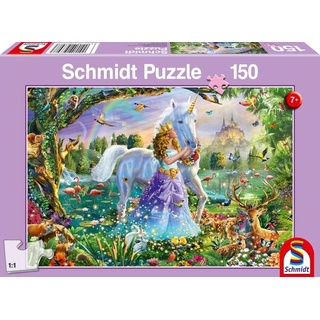 Prinzessin mit Einhorn und Schloss (Kinderpuzzle)