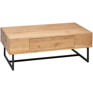 Novel Couchtisch, Schwarz, Eiche, Holz, Holzwerkstoff, Eiche, furniert, massiv, 1 Schublade(n) Schubladen, rechteckig, eckig, 59.5x40x110 cm, Wohnzimmer, Wohnzimmertische, Couchtische