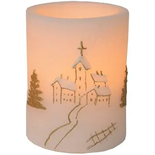 Best Season LED-Wachskerze Kirche mit Timer warmweiß 7,5x10x7,5cm 067-44