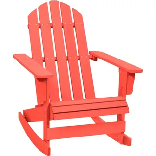 vidaXL Adirondack-Schaukelstuhl Massivholz Tanne Rot