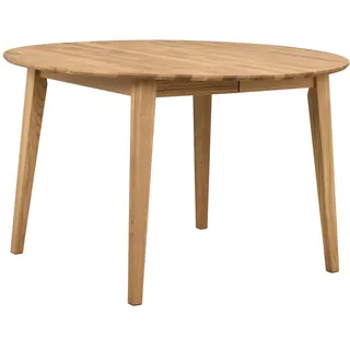 Esstisch Filippa Eiche Natur, rund mit Auszug, skandinavischer Stil, für 4–6 Personen