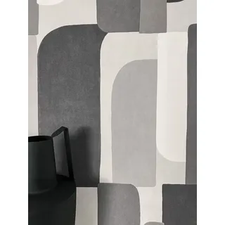 Newroom Vliestapete Maxius Grey Tapete Mustertapete Grafik,Muster,Formen, Grau Tapete Modern Grafik - Mustertapete Abstrakt Dunkelgrau Hellgrau 3D Optik Grafisch Muster Formen für Wohnzimmer Schlafzimmer Küche, Abstrakt grau